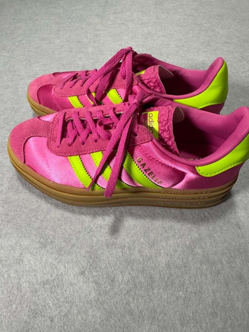 Adidas Gazelle Bold Size 7 Pink Yellow Platform Sneakers